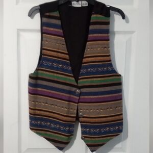 Jane Ashley Multicolor Striped Woven Vest